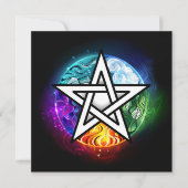 Wiccan pentagram save the date (Voorkant)