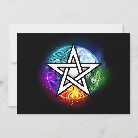 Wiccan pentagram save the date (Voorkant)