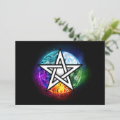 Wiccan pentagram save the date (Staand voorkant)