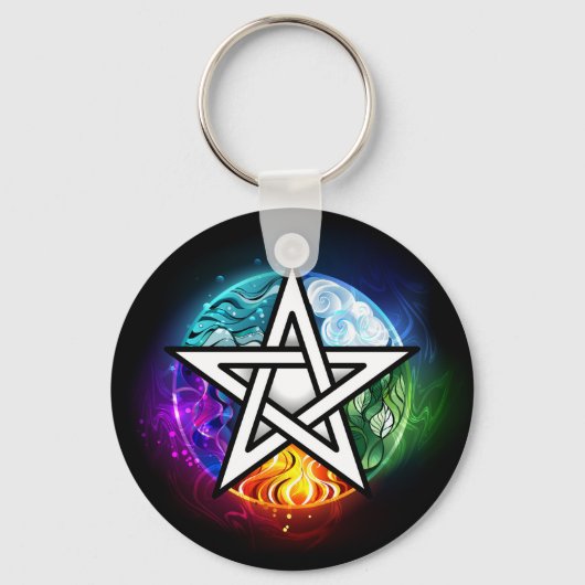 Wiccan pentagram sleutelhanger (Voorkant)