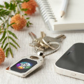 Wiccan pentagram sleutelhanger (Zijkant)