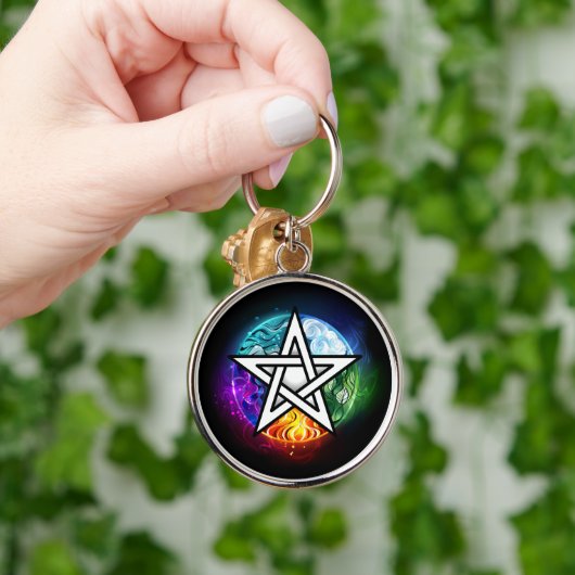Wiccan pentagram sleutelhanger (Hand)