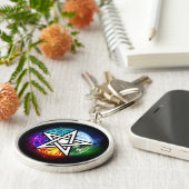 Wiccan pentagram sleutelhanger (Zijkant)