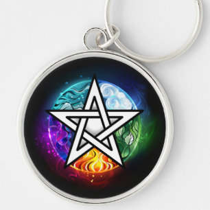 Wiccan pentagram sleutelhanger