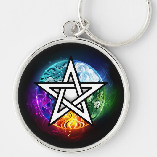 Wiccan pentagram sleutelhanger (Voorkant)