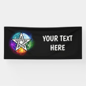 Wiccan pentagram spandoek (Horizontaal)