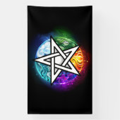 Wiccan pentagram spandoek (Verticaal)
