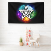 Wiccan pentagram spandoek (Insitu)