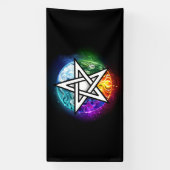 Wiccan pentagram spandoek (Verticaal)