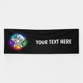 Wiccan pentagram spandoek (Horizontaal)