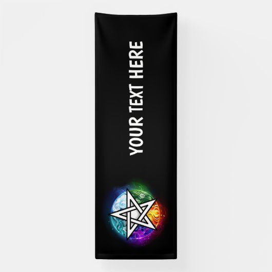 Wiccan pentagram spandoek (Verticaal)