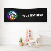 Wiccan pentagram spandoek (Insitu)