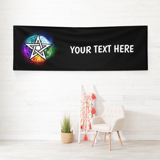 Wiccan pentagram spandoek (Insitu)