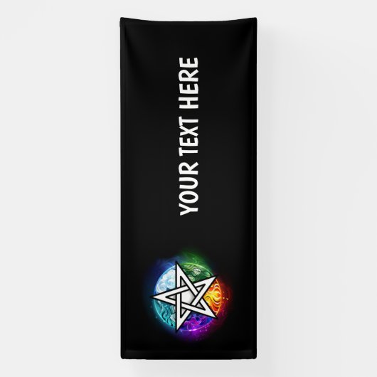 Wiccan pentagram spandoek (Verticaal)