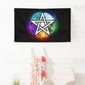 Wiccan pentagram spandoek (Insitu)