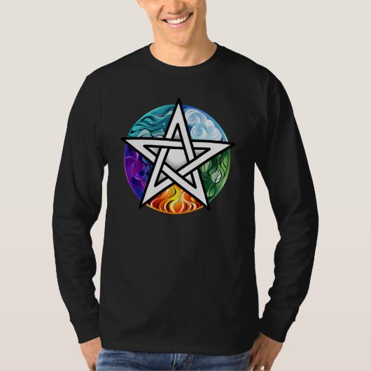 Wiccan pentagram t-shirt (Voorkant)