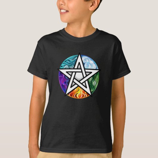 Wiccan pentagram t-shirt (Voorkant)