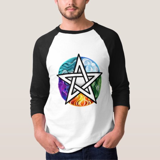 Wiccan pentagram t-shirt (Voorkant)