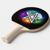 Wiccan pentagram tafeltennisbatje (Voorkant Gekanteld)