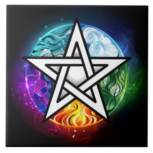 Wiccan pentagram tegeltje (Voorkant)