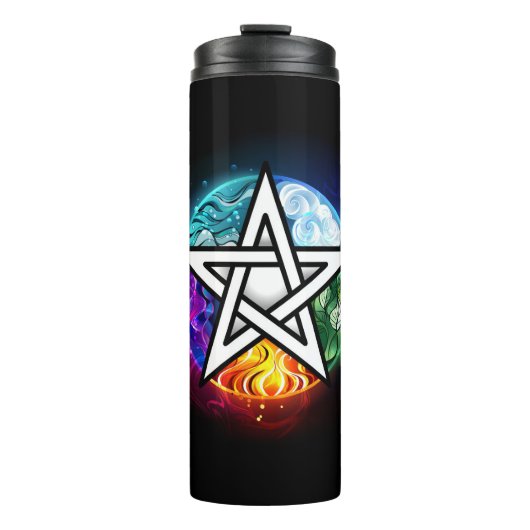 Wiccan pentagram thermosbeker (Voorkant)