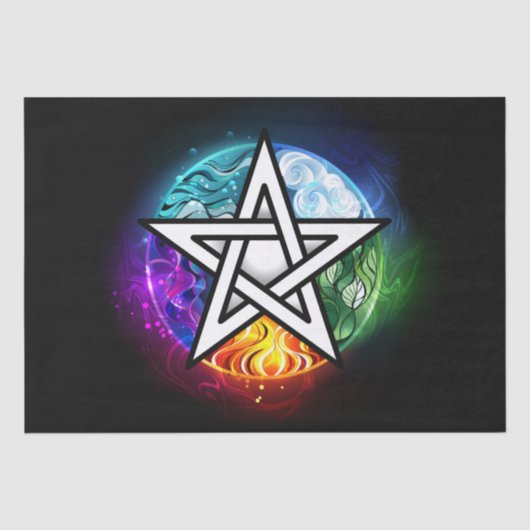 Wiccan pentagram tissuepapier (Voorkant)