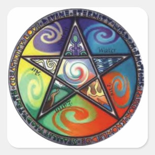 Wiccan Pentagram Vierkante Sticker