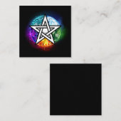 Wiccan pentagram vierkante visitekaartje (Voorkant / Achterkant)