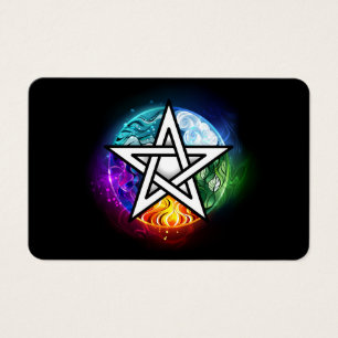 Wiccan pentagram visitekaartje