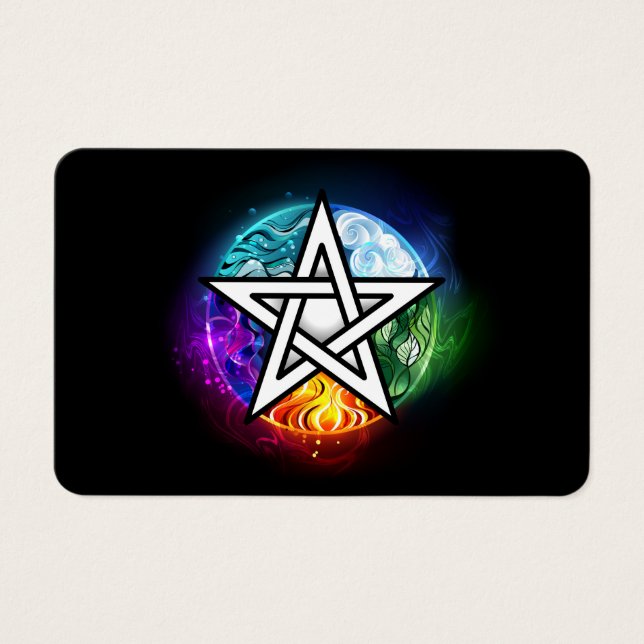 Wiccan pentagram visitekaartje (Voorkant)