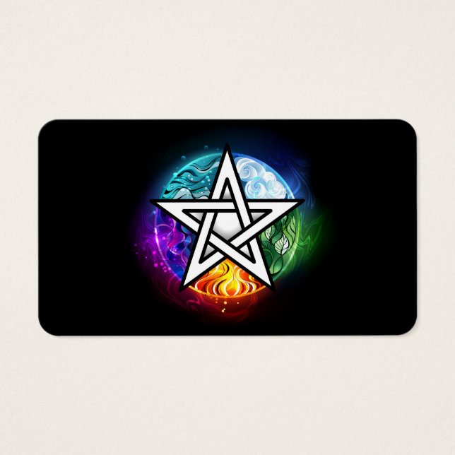 Wiccan pentagram visitekaartje (Voorkant)