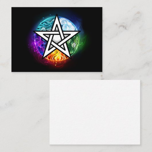 Wiccan pentagram visitekaartje (Voorkant / Achterkant)