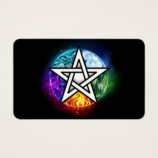 Wiccan pentagram visitekaartje (Voorkant)
