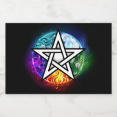 Wiccan pentagram voedselcontainer etiket (Enkel label)