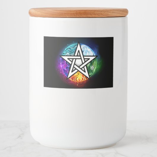 Wiccan pentagram voedselcontainer etiket (Voorkant)