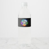 Wiccan pentagram waterfles etiket (Voorkant)