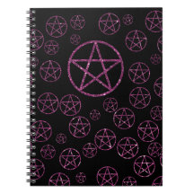 Wiccan Pink Pentacle Journal 80 met uitgelijnde pa
