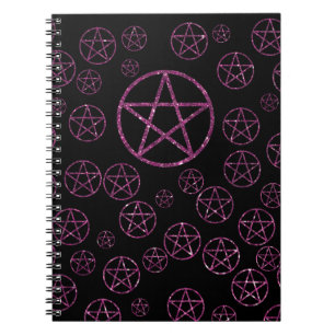 Wiccan Pink Pentacle Journal 80 met uitgelijnde pa Notitieboek