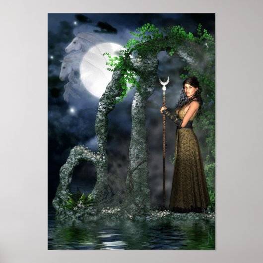 Wiccan Poster - Moon Goddess "Selene" [A3] (Voorkant)