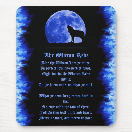 Wiccan Rede - Blue Flame Muismat (Voorkant)