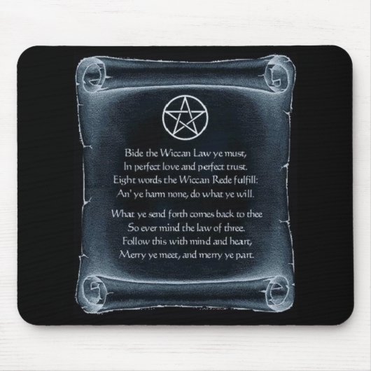 Wiccan Rede Mousepad Muismat (Voorkant)