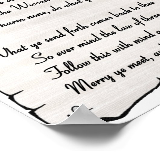 Wiccan Rede Poster (Hoek)