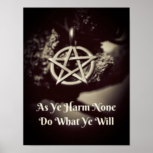 Wiccan Rede Quote Poster as Ye Harm Geen (Voorkant)