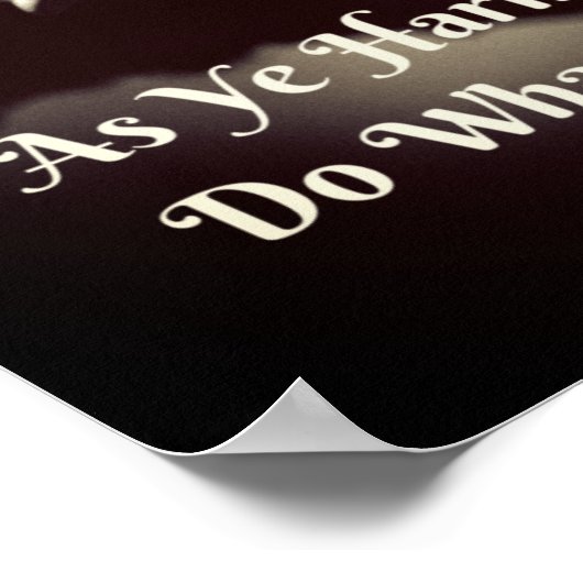 Wiccan Rede Quote Poster as Ye Harm Geen (Hoek)