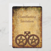 Wiccan Rustic Gay Handfasting Uitnodiging Pentakel (Achterkant)