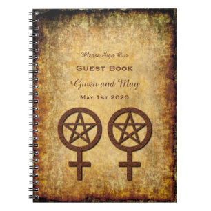 Wiccan Rustic Lesbian Handfasting Guest Book Notitieboek