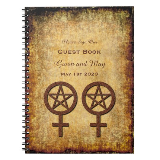 Wiccan Rustic Lesbian Handfasting Guest Book Notitieboek (Voorkant)