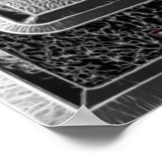 Wiccan Silver Cresent Moon & Pentacle Poster (Hoek)