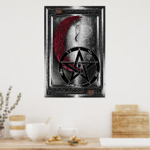 Wiccan Silver Cresent Moon & Pentacle Poster (Keuken)