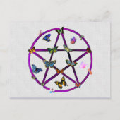 Wiccan Star en Butterflies Briefkaart (Voorkant)